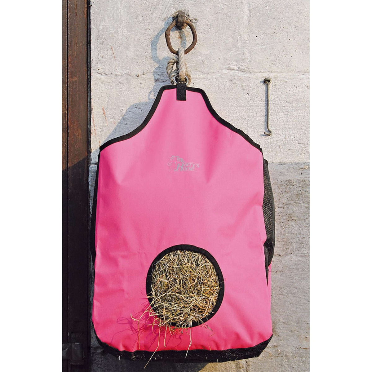 Harry's Horse Borsa per Fieno con Inserto in Rete Rosa