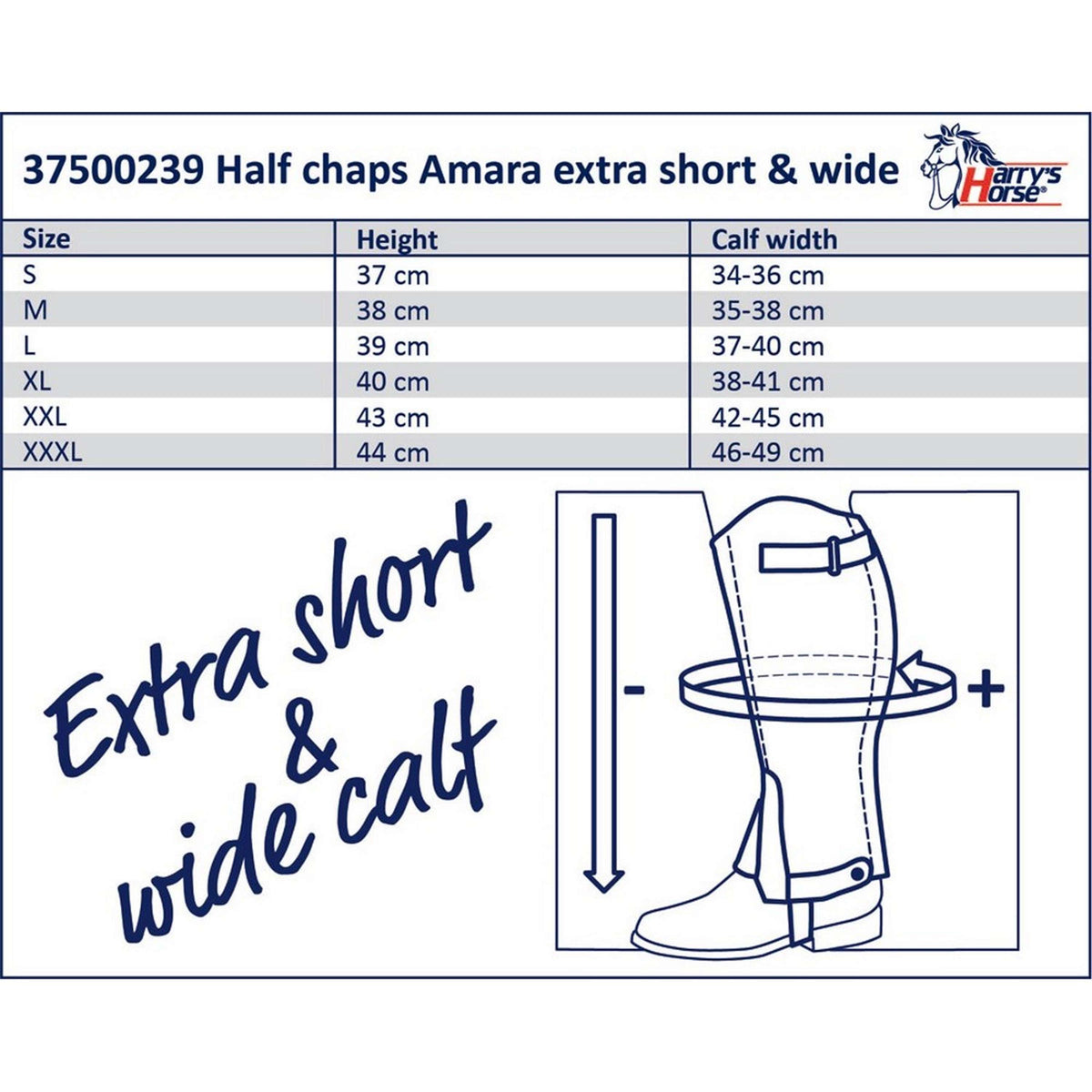 Harry's Horse Minichaps Amara Short Wide Nero