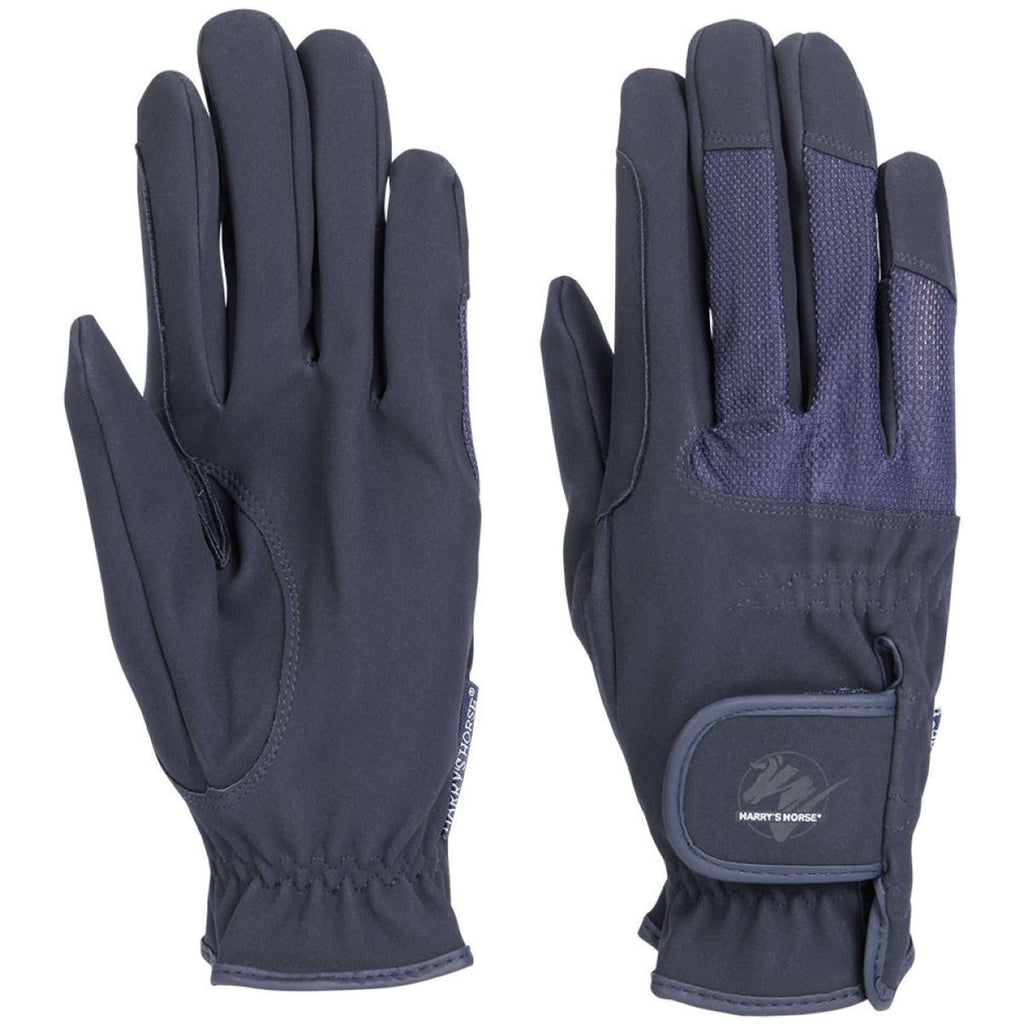 Harry's Horse Guanti da Equitazione Domy Suede Mesh Navy