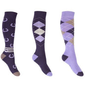 HKM Calze da Equitazione Cardiff Viola/Viola