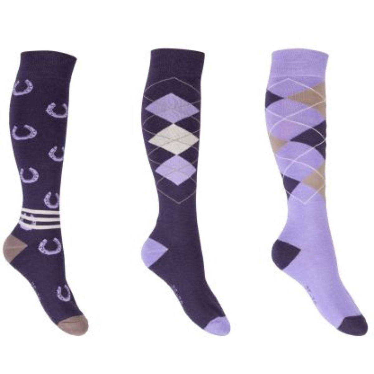 HKM Calze da Equitazione Cardiff Viola/Viola