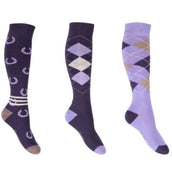 HKM Calze da Equitazione Cardiff Viola/Viola