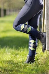 HKM Calze da Equitazione Cardiff Blu Navy/Verde Oliva