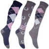 HKM Calze da Equitazione Cardiff Grigio/Blu