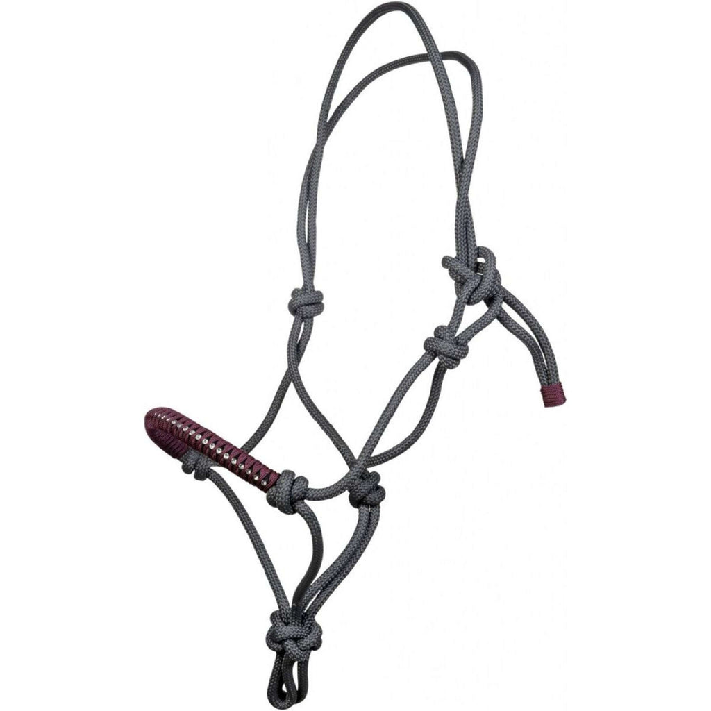 HKM Cavezza in Corda Strass Deko Grigio scuro/vite