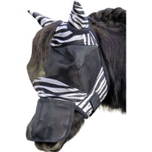 HKM Maschera per Mosche Zebra Nero/Bianco
