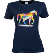 HKM T-Shirt Colourful Horse Blu scuro