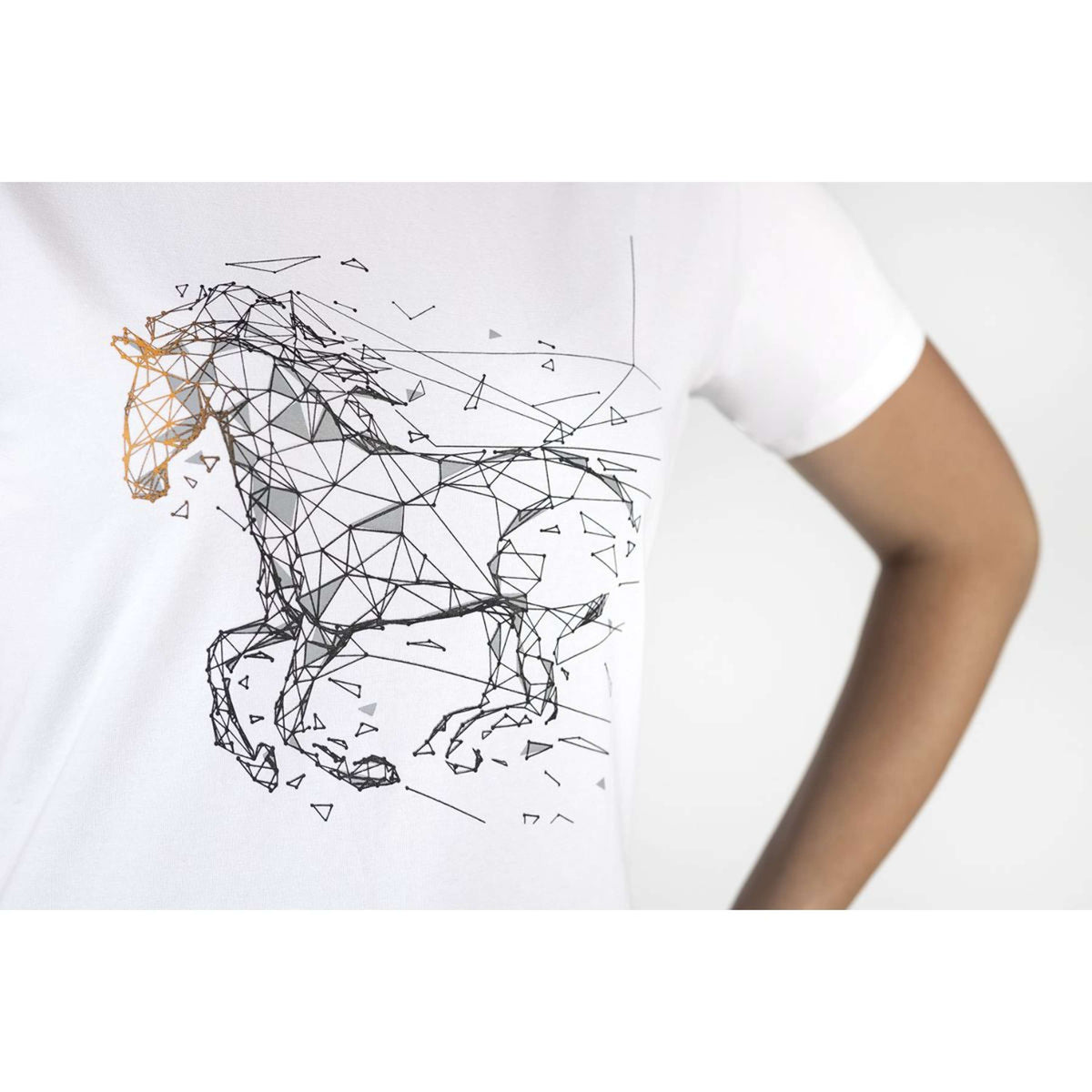 HKM T-Shirt Geometrical Horse Bianco