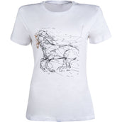 HKM T-Shirt Geometrical Horse Bianco