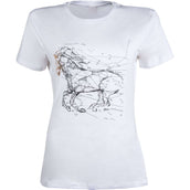 HKM T-Shirt Geometrical Horse Bianco