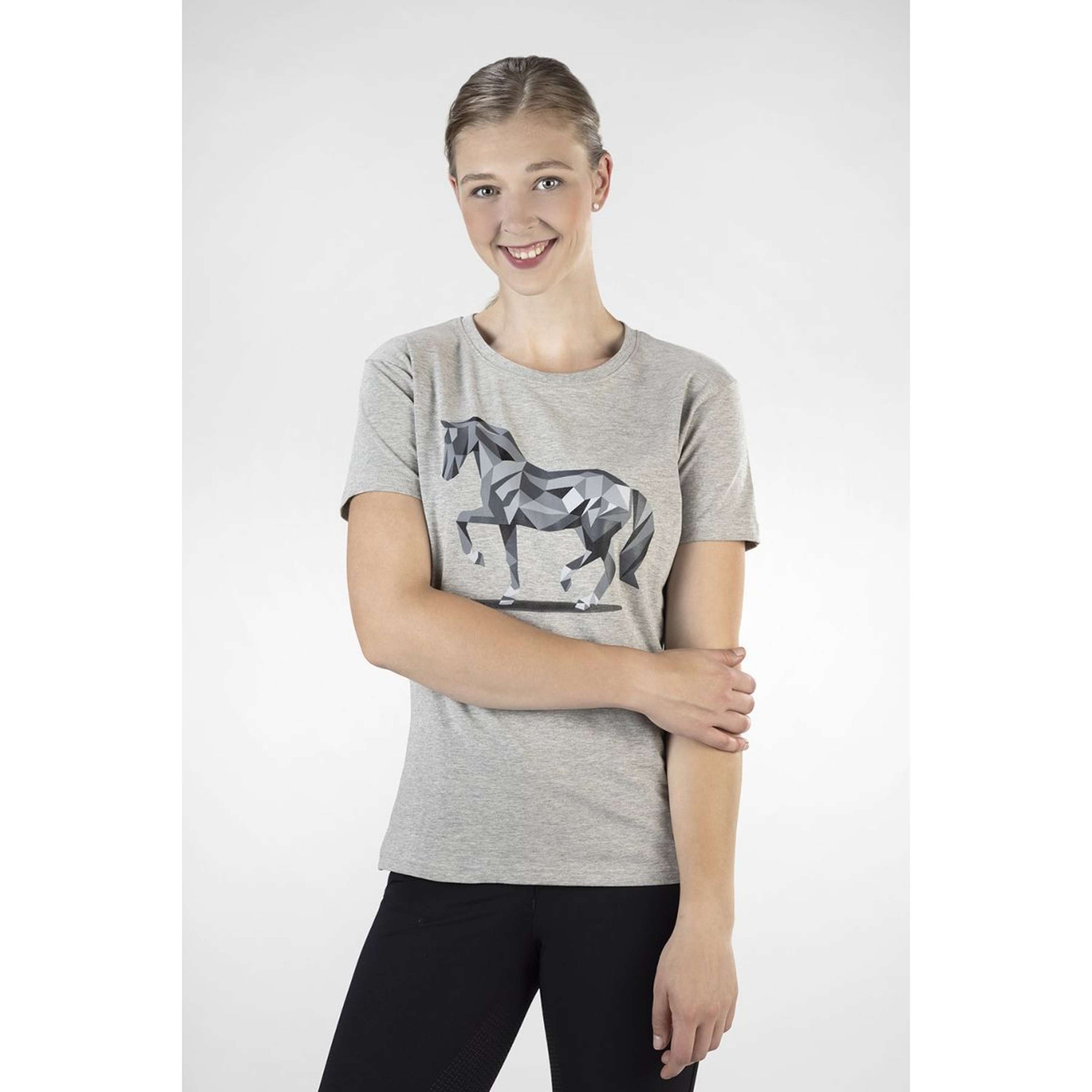 HKM Maglietta Graphical Horse Grigio chiaro/Melange HKM Maglietta Graphical Horse Grigio chiaro/Melange