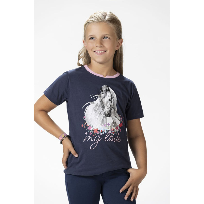 HKM T-Shirt Horse Spirit Blu scuro