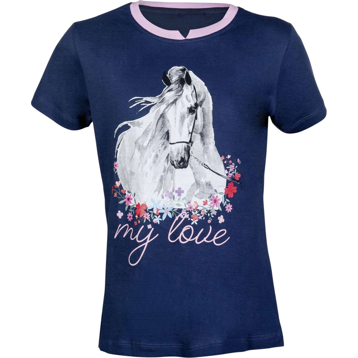 HKM T-Shirt Horse Spirit Blu scuro