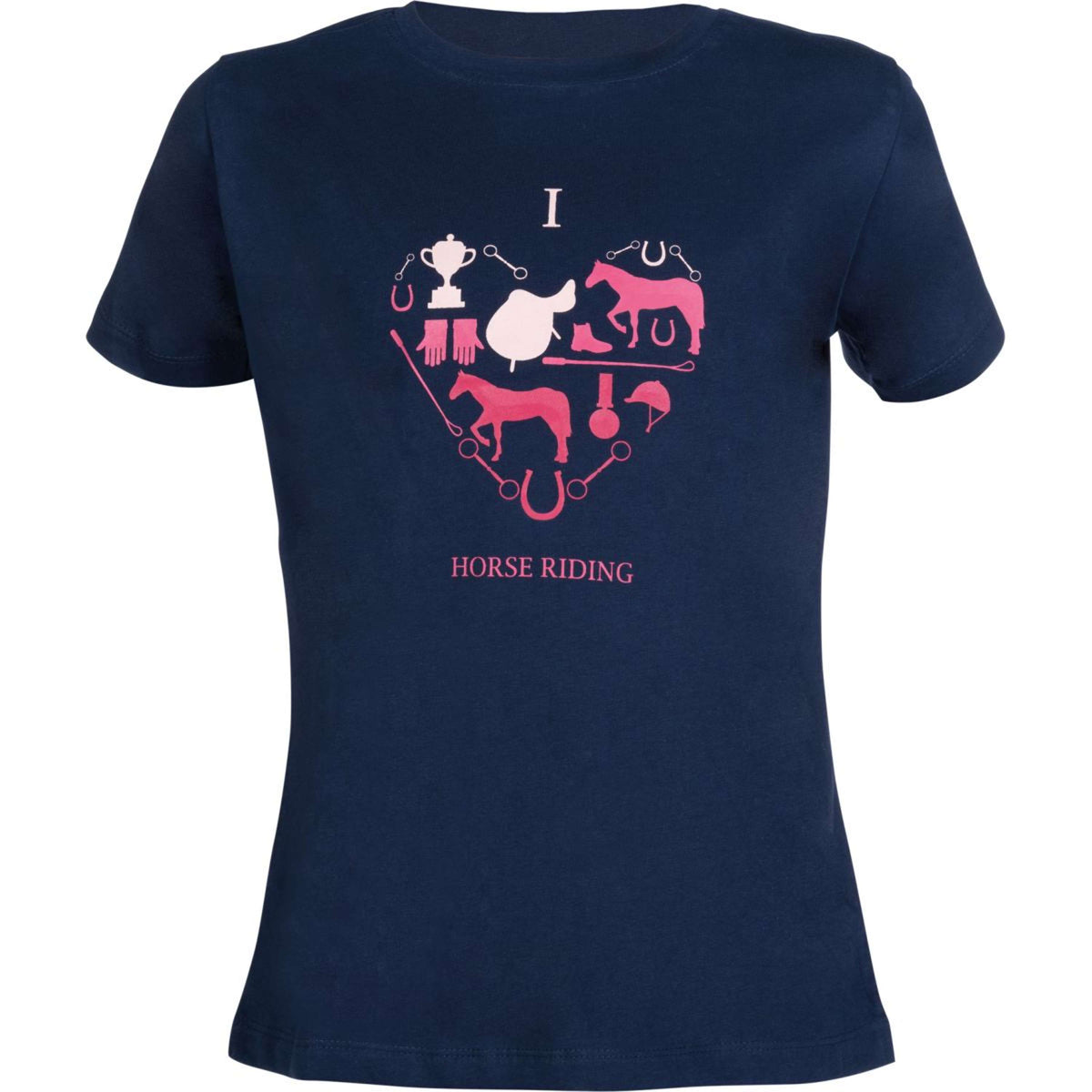 HKM T-Shirt I Love Horse Riding Blu scuro