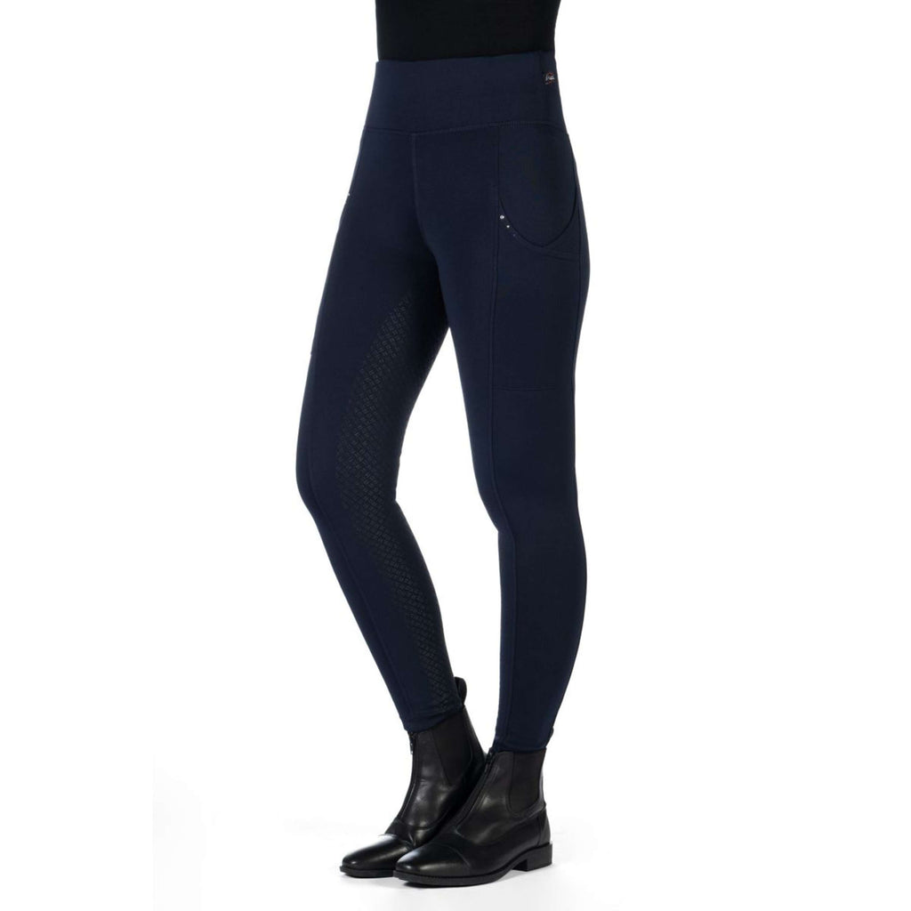 HKM Leggings da Equitazione Cosy II Full Grip Blu scuro