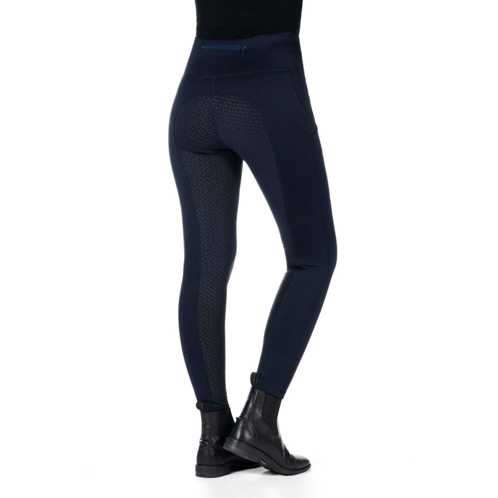 HKM Leggings da Equitazione Cosy II Full Grip Blu scuro