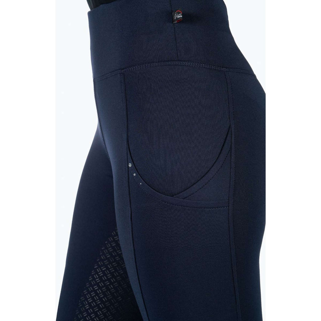 HKM Leggings da Equitazione Cosy II Full Grip Blu scuro