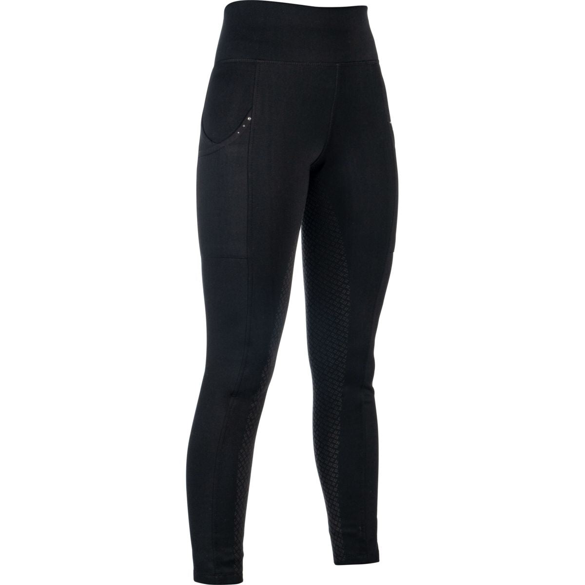 HKM Leggings da Equitazione Cosy II Full Grip Nero