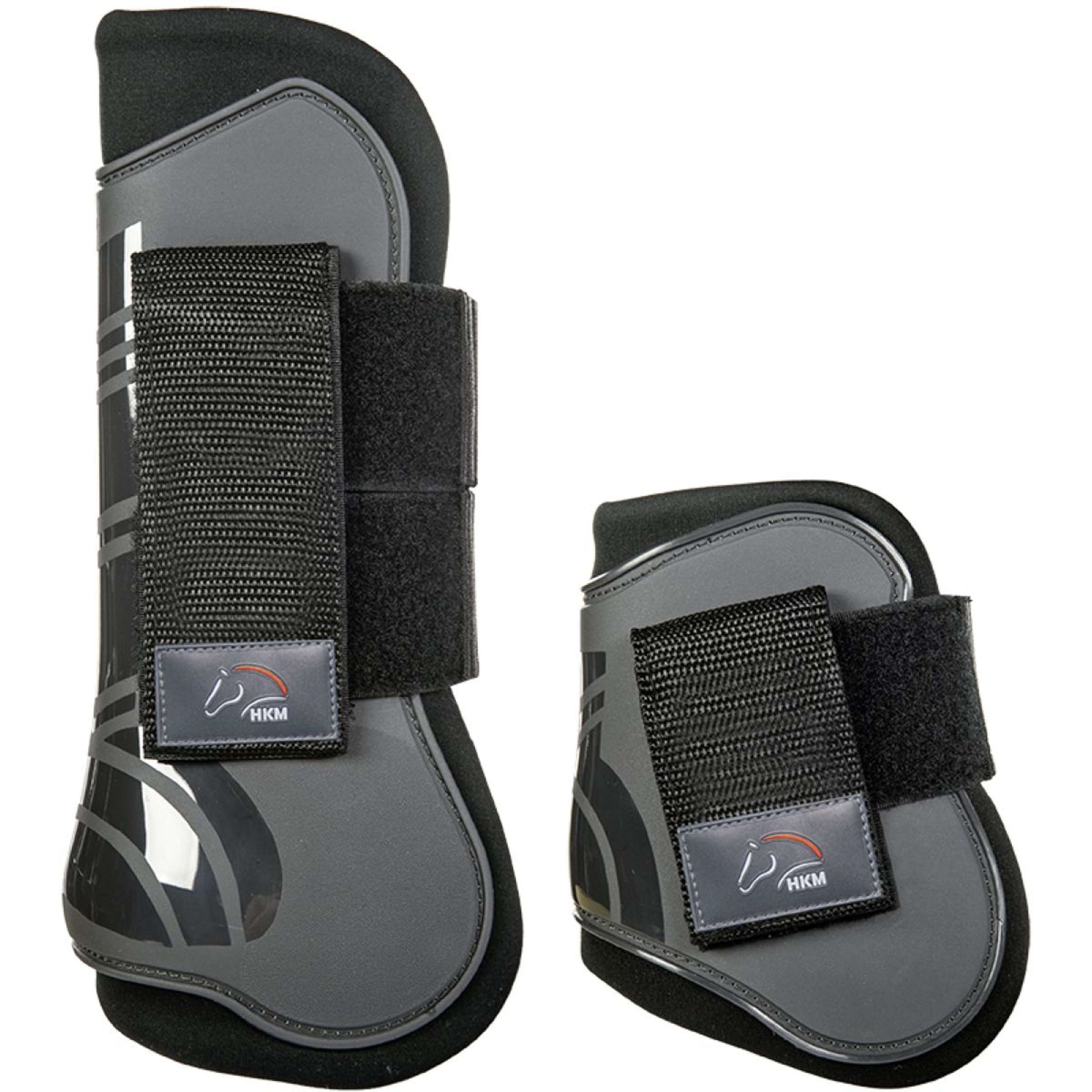 HKM Protettori per Tendini & Paraglomi Genua Set Grigio/Nero HKM Protettori per Tendini & Paraglomi Genua Set Grigio/Nero