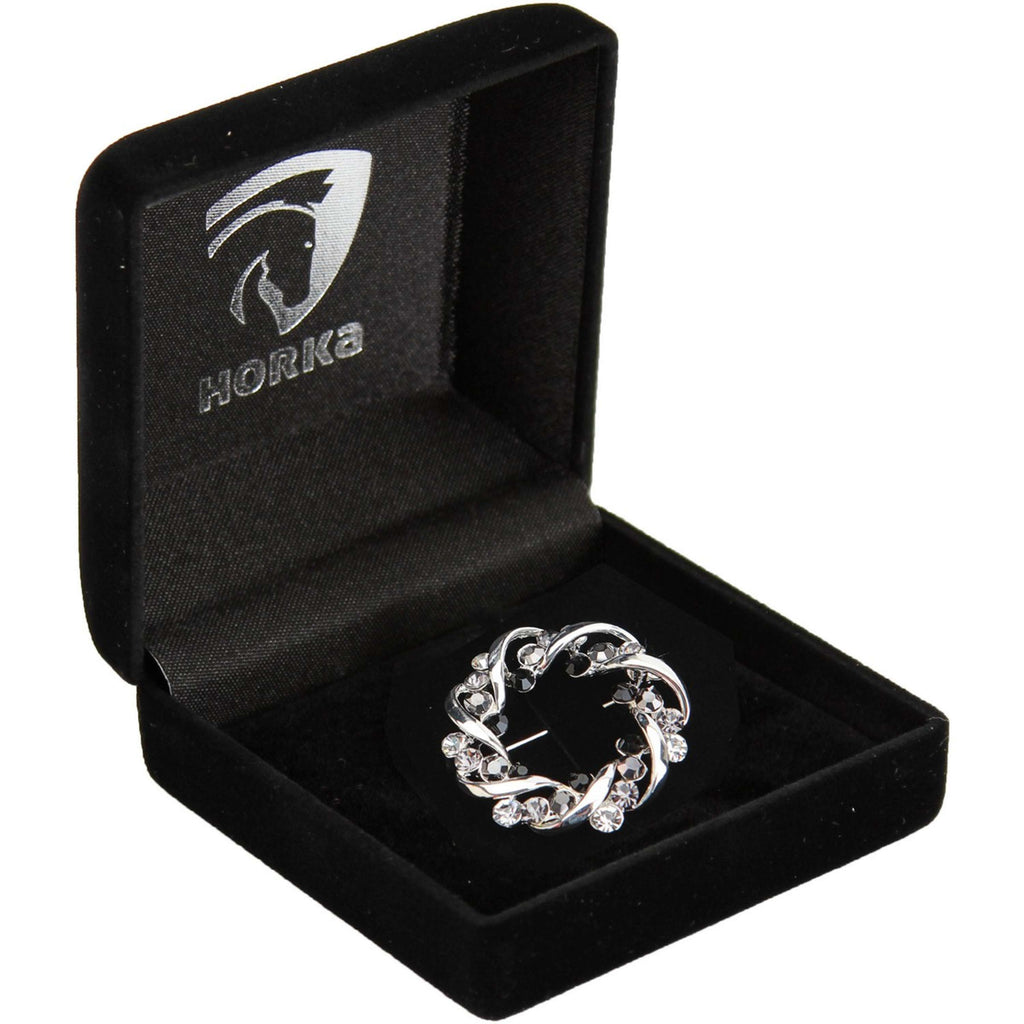 HORKA Spilla da Cravatta Crown Nero Argento