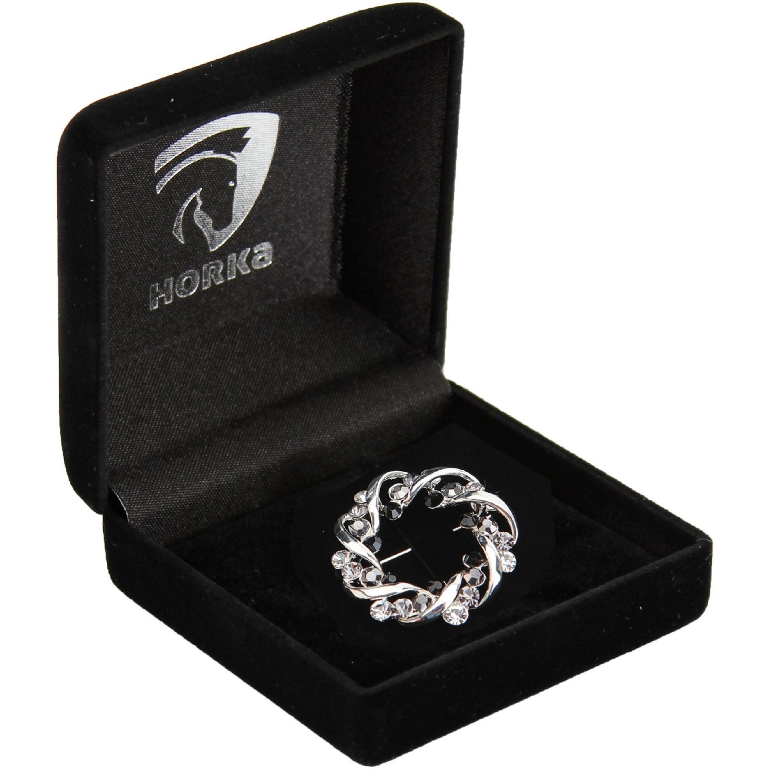 HORKA Spilla da Cravatta Crown Nero Argento