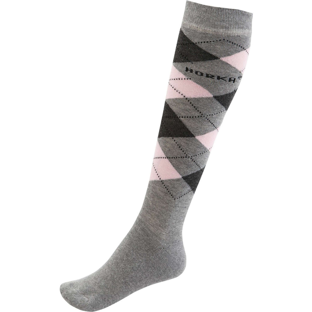 HORKA Calze da Equitazione Grigio/Rosa