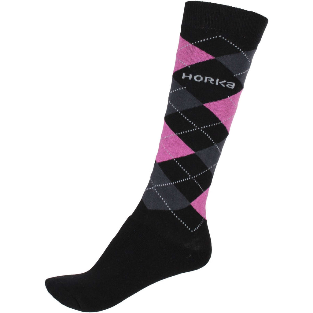 HORKA Calze da Equitazione Nero/Rosa