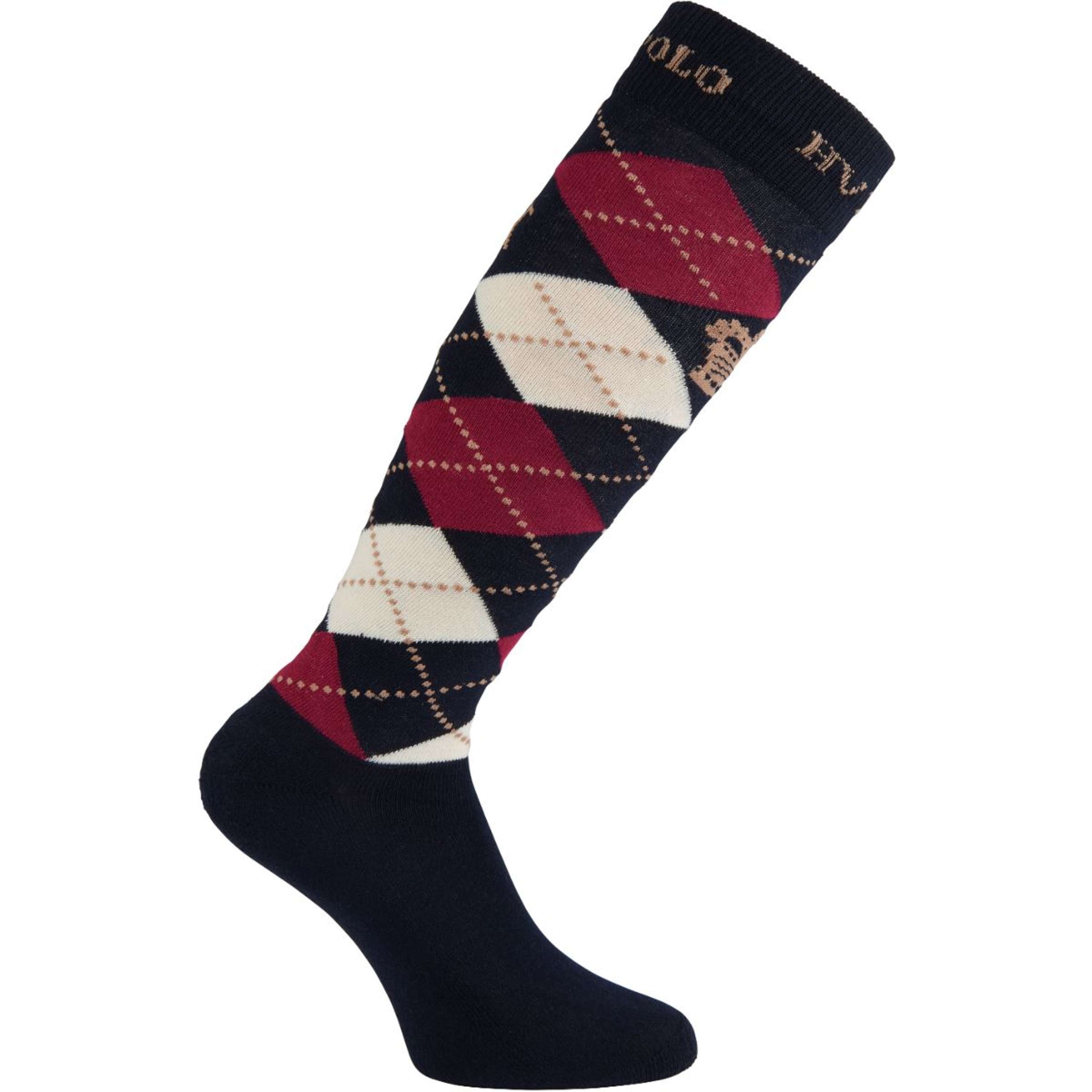 HV Polo Calzini Argyle Navy/Roja/Sand