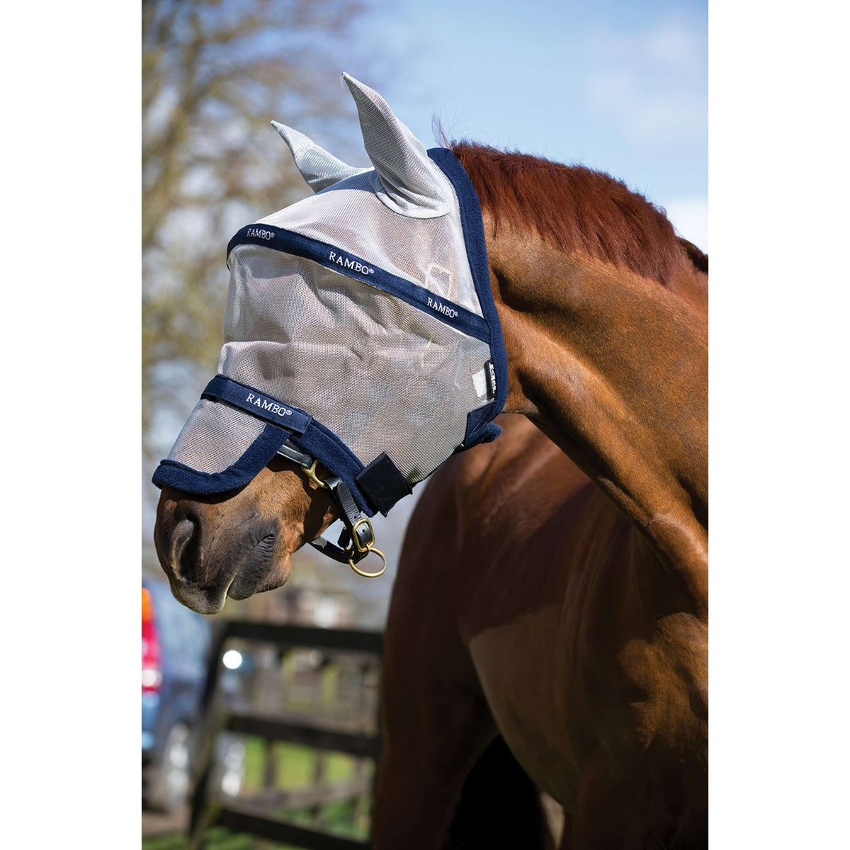 Rambo Fly Mask Blu marino/Argento