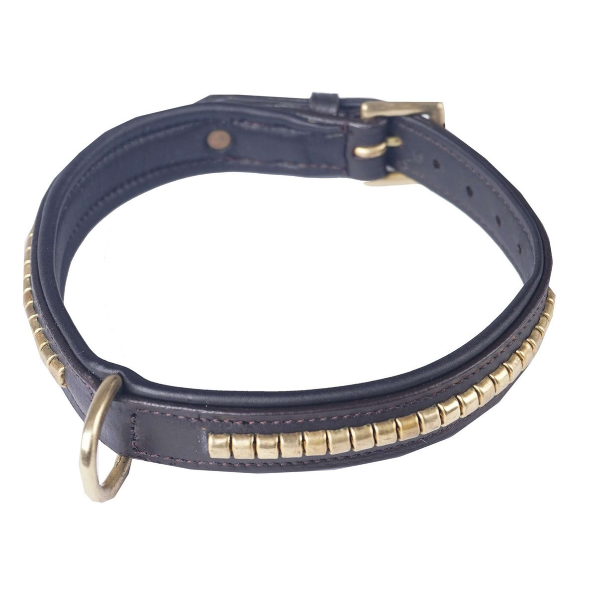 HORKA Collare per Cane Leer Clincher Marrone/Oro