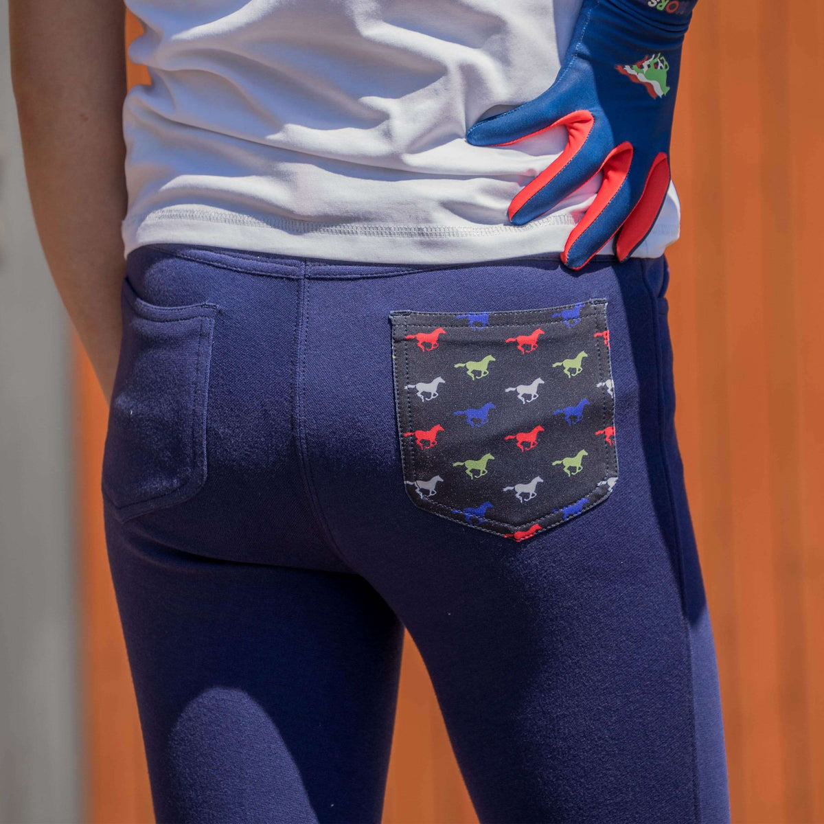 Red Horse Pantaloni da Equitazione Tiki Blu