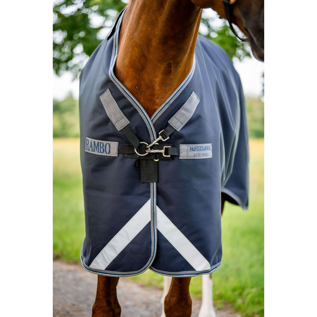 Rambo Turnout 1680D Plus 100g Blu marino/Grigio temporale/Argento