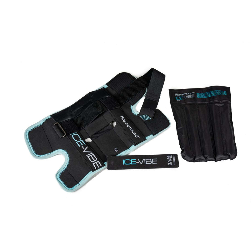 Ice-Vibe Fascia per il ginocchio II 2 Pezzi Nero/Acqua