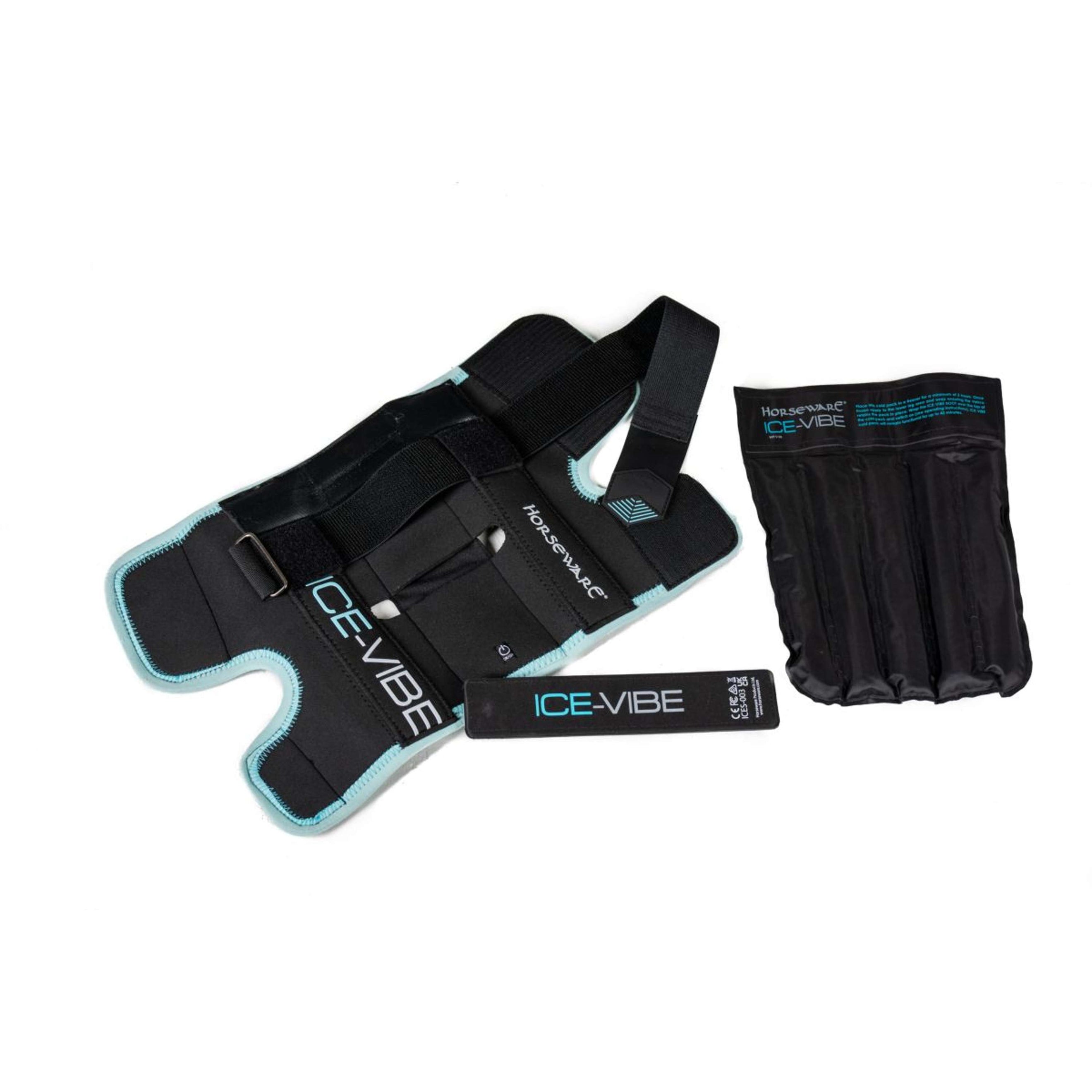 Ice-Vibe Fascia per il ginocchio II 2 Pezzi Nero/Acqua