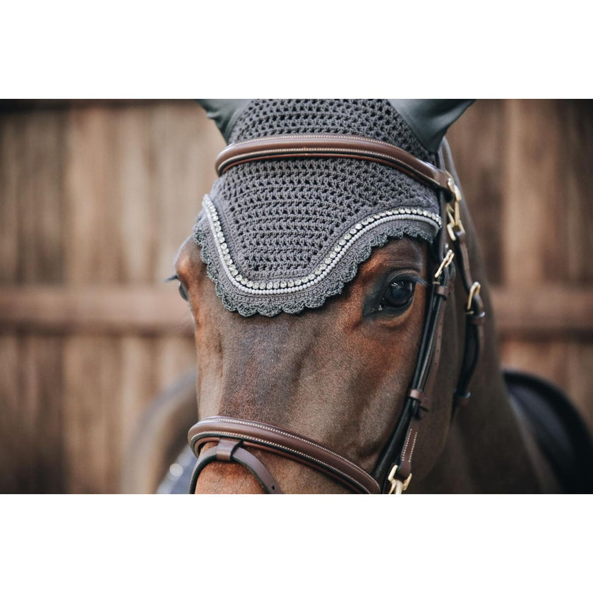 Kentucky Horsewear Copriorecchie Wellington Stone & Pearl Grigio scuro