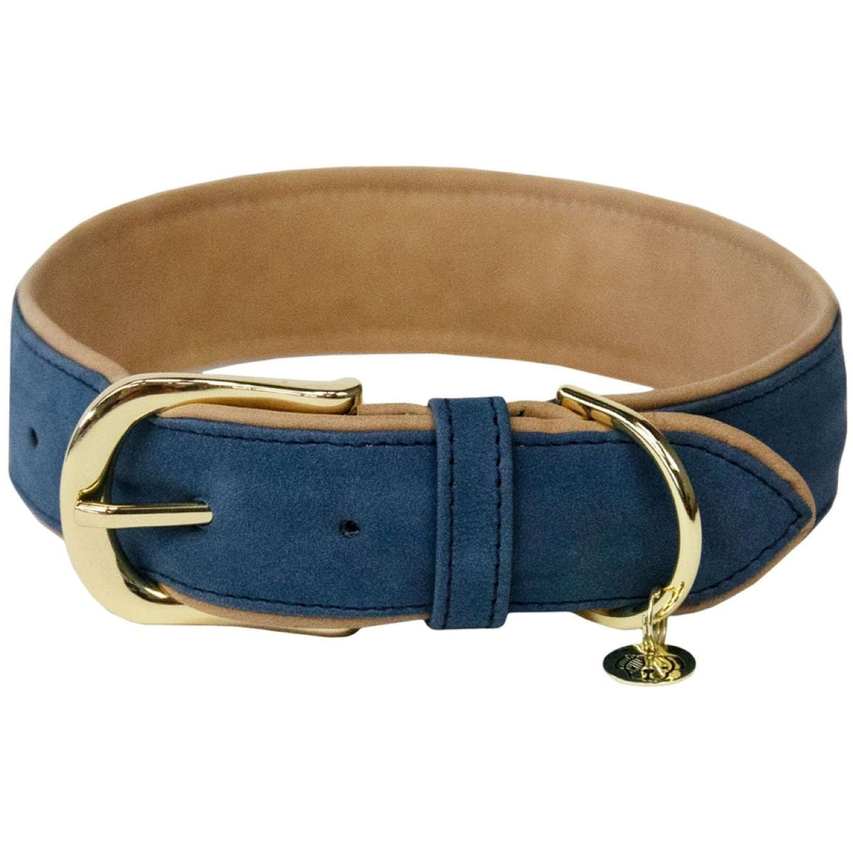 Kentucky Dogwear Collare per Cane Soft Vegan Leather Blu marino/beige