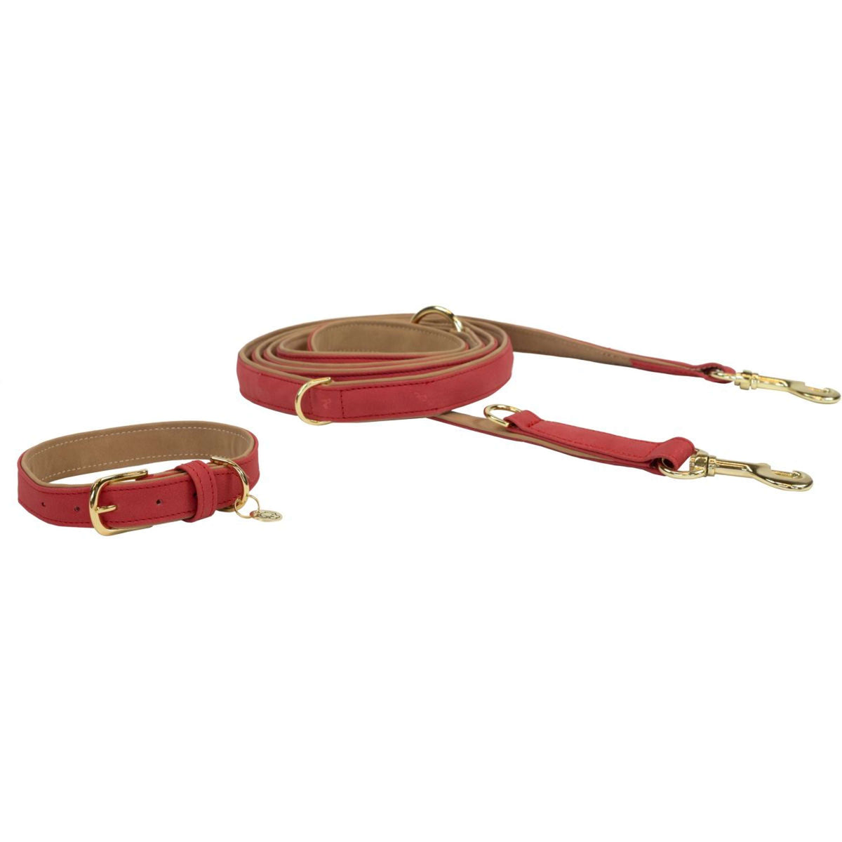 Kentucky Dogwear Collare per Cane Soft Vegan Leather Rosso/Beige