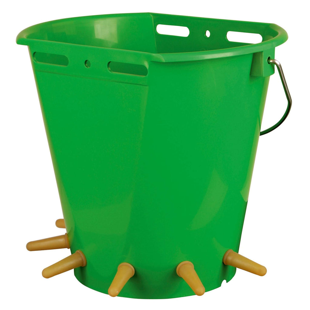 Secchio per agnelli Kerbl con 6 tettarelle Verde