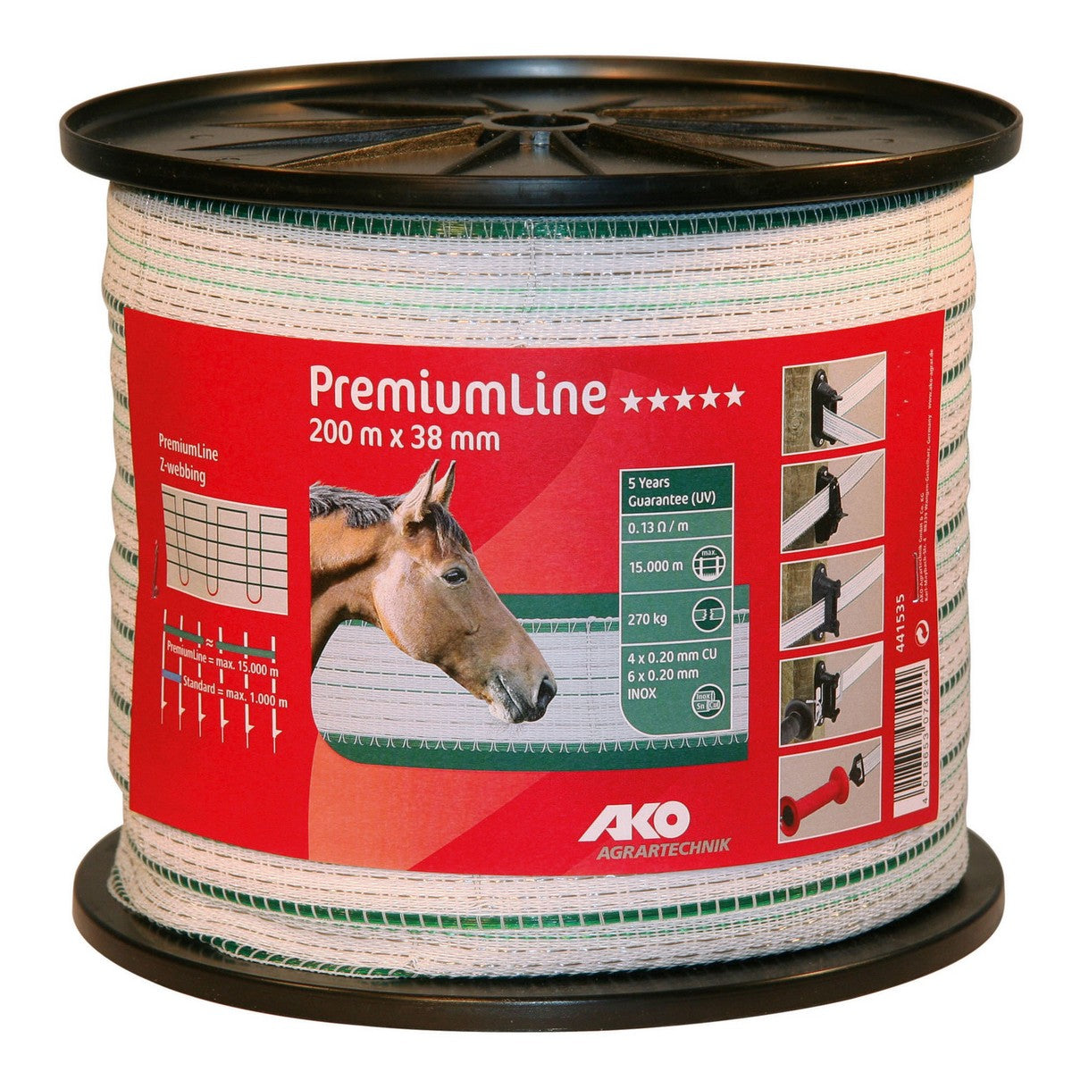 Ako Nastro per Recinzione Premiumline Bianco/Verde