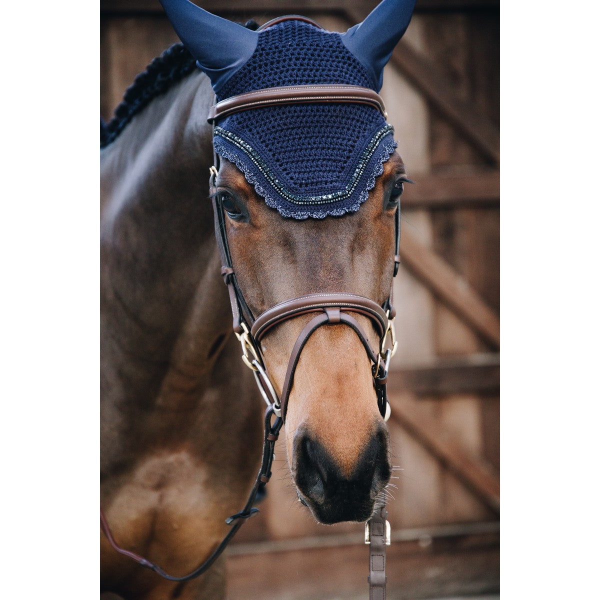 Kentucky Horsewear Copriorecchie Wellington Stone & Pearl Soundless Dark Navy