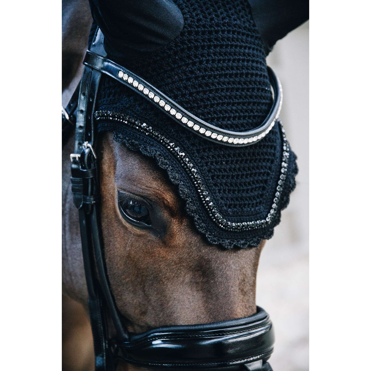 Kentucky Horsewear Copriorecchie Wellington Stone & Pearl Nero