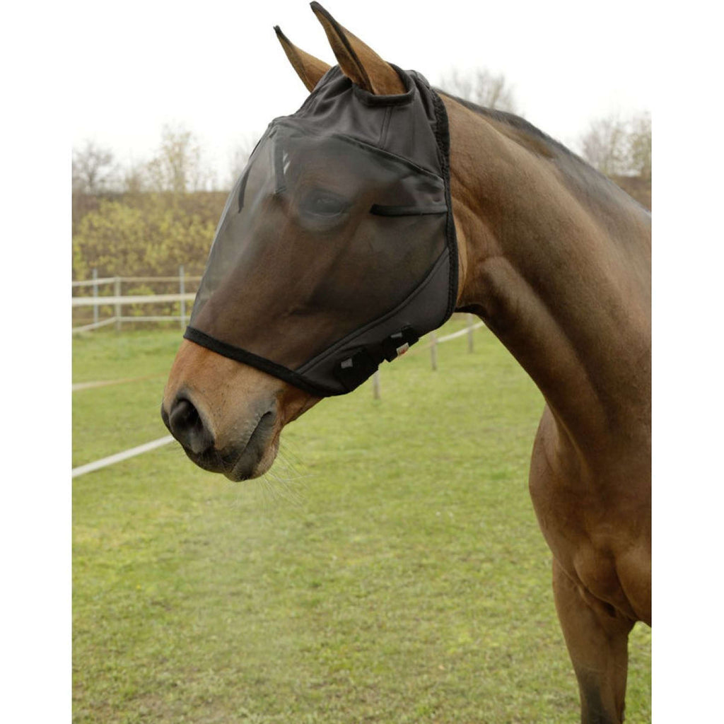 Kerbl Maschera antimosche con apertura per orecchie Nero