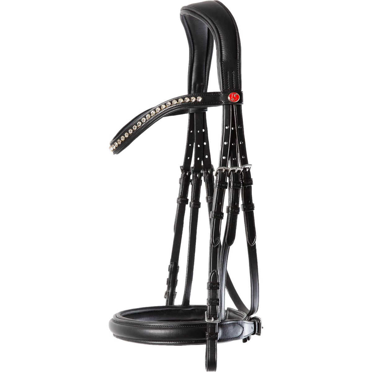 Kieffer Testiera Ultrasoft Sue con Cristalli Nero/Bianco