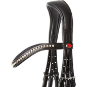 Kieffer Testiera Ultrasoft Sue con Cristalli Nero/Marrone chiaro
