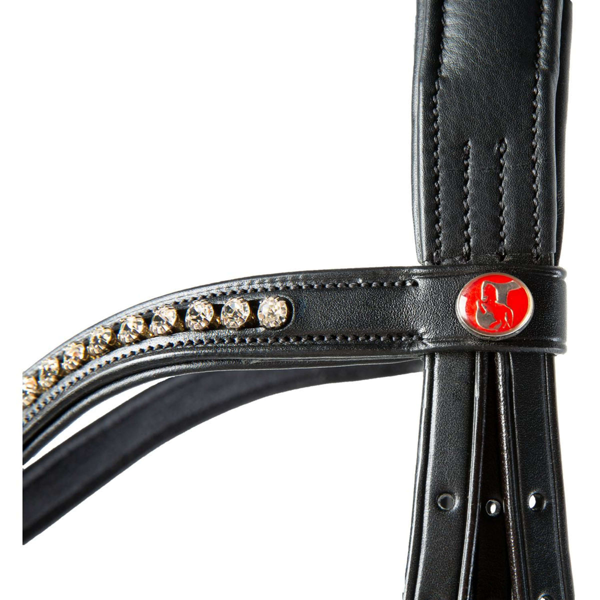 Kieffer Testiera Ultrasoft Sue con Cristalli Nero/Marrone chiaro