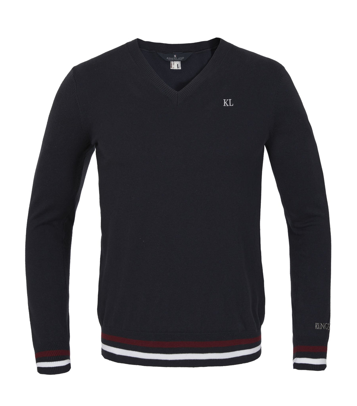 Kingsland Shirt Classic Knitted V-Neck Uomini Navy