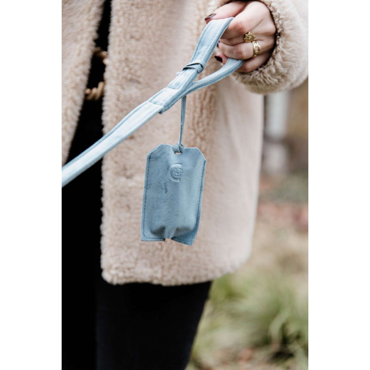 Kentucky Dogwear Dispenser di Sacchetti per Escrementi Pocket Velvet Azzurro