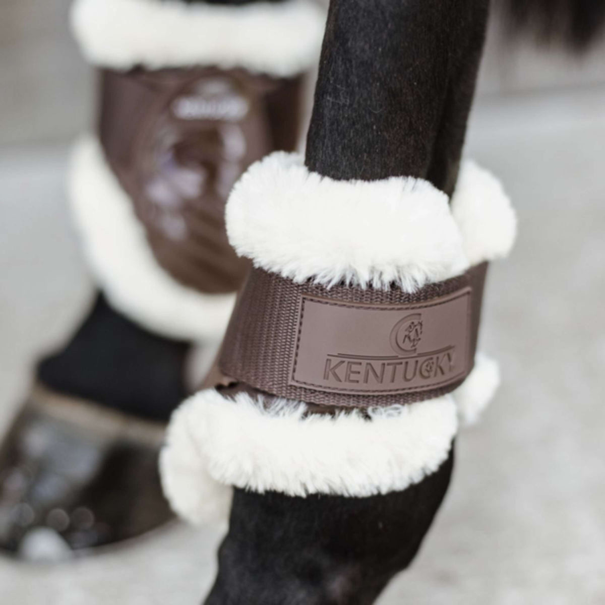 Kentucky Horsewear Stinchiere Young Horse Vegan Sheepskin Marrone