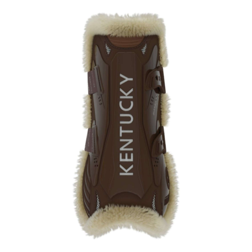 Kentucky Horsewear Stinchiere Bamboo Elastic Vegan Sheepskin Marrone