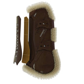 Kentucky Horsewear Stinchiere Bamboo Elastic Vegan Sheepskin Marrone